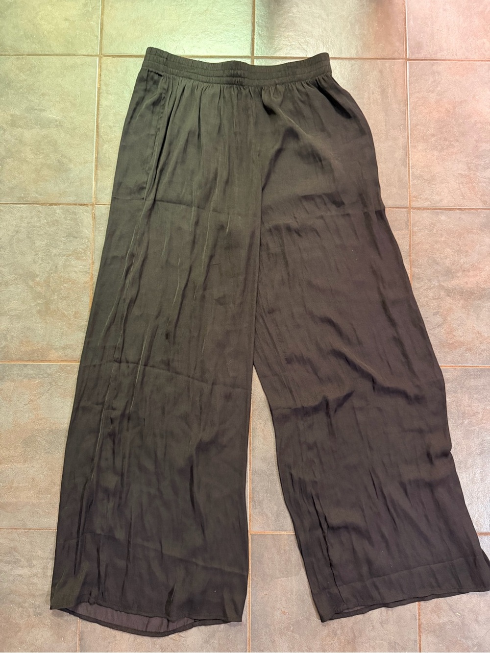 Philosophy Black Elastic-Waist Wide Leg Pants